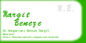 margit bencze business card